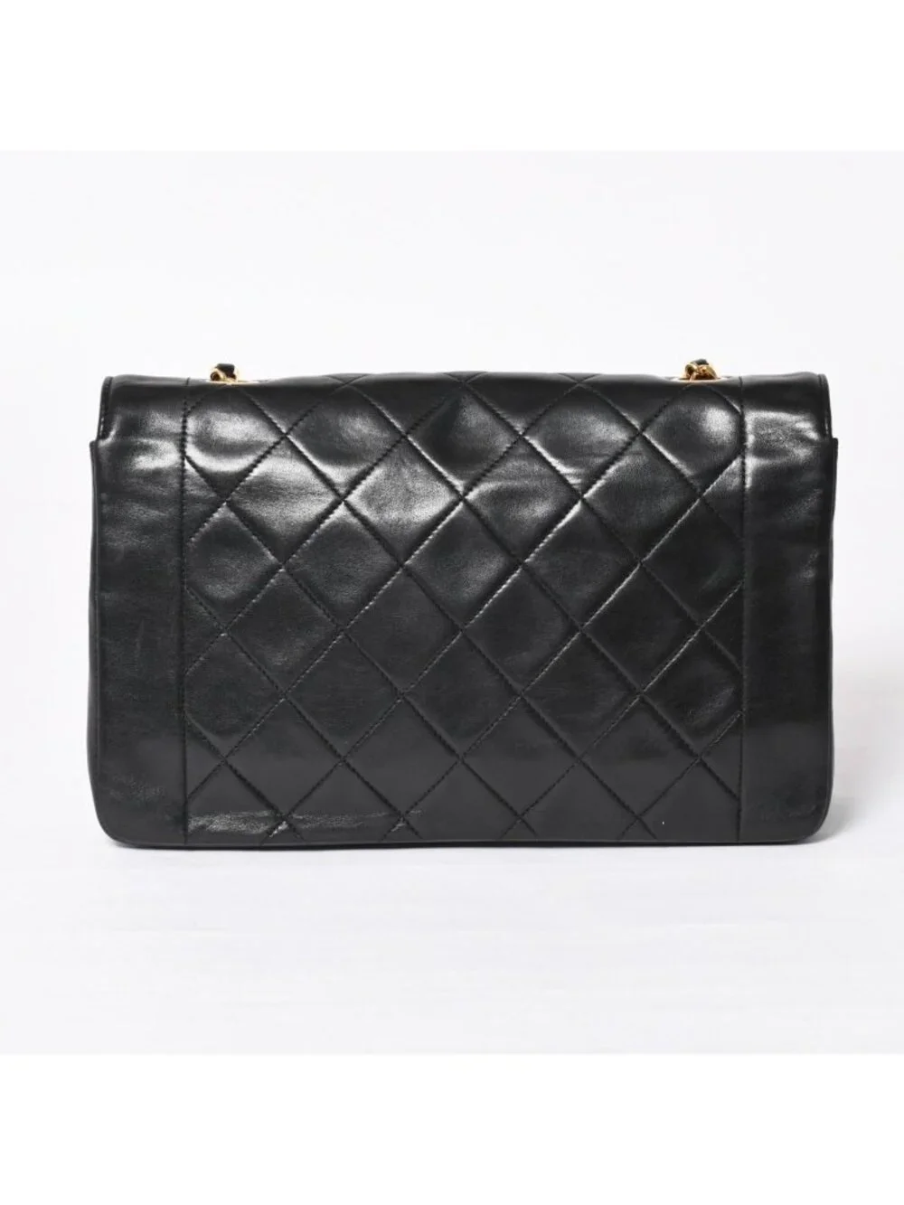 Chanel Diana 25 S Flap S Chain Shoulder Bag CC Logo Lambskin Black Gold 4